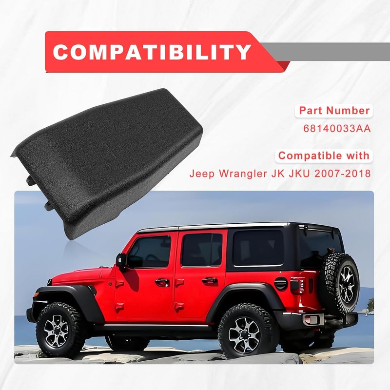 NOTISH 2PCS Black Rear Window Hinge Liftgate Glass Hinge Cover Trim Compatible with Wrangler JK 2007-2017 68140033AA - Image 3